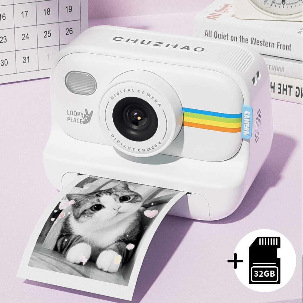 Momentinis fotoaparatas (nuotraukų spausdintuvas) su 48 MP kamera +32 GB MicroSD , baltos spalvos 