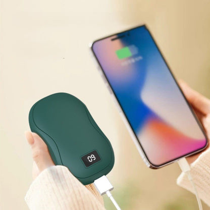 Rankų šildytuvas ir išorinė pakrovimo baterija 2in1 - Tamsiai žalias power bank